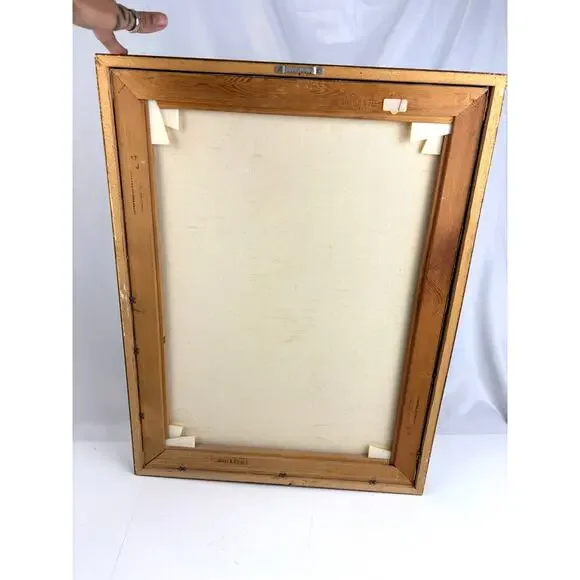 Vintage Signed Sad Clown Oil Painting by WREN ’79 Framed Original Artwork MCM